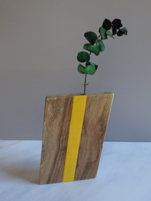 Soliflore Couleur Modèle Élan en Noyer – Jaune d’Or