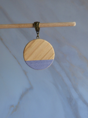 Pendentif en Châtaigner placage Mauve